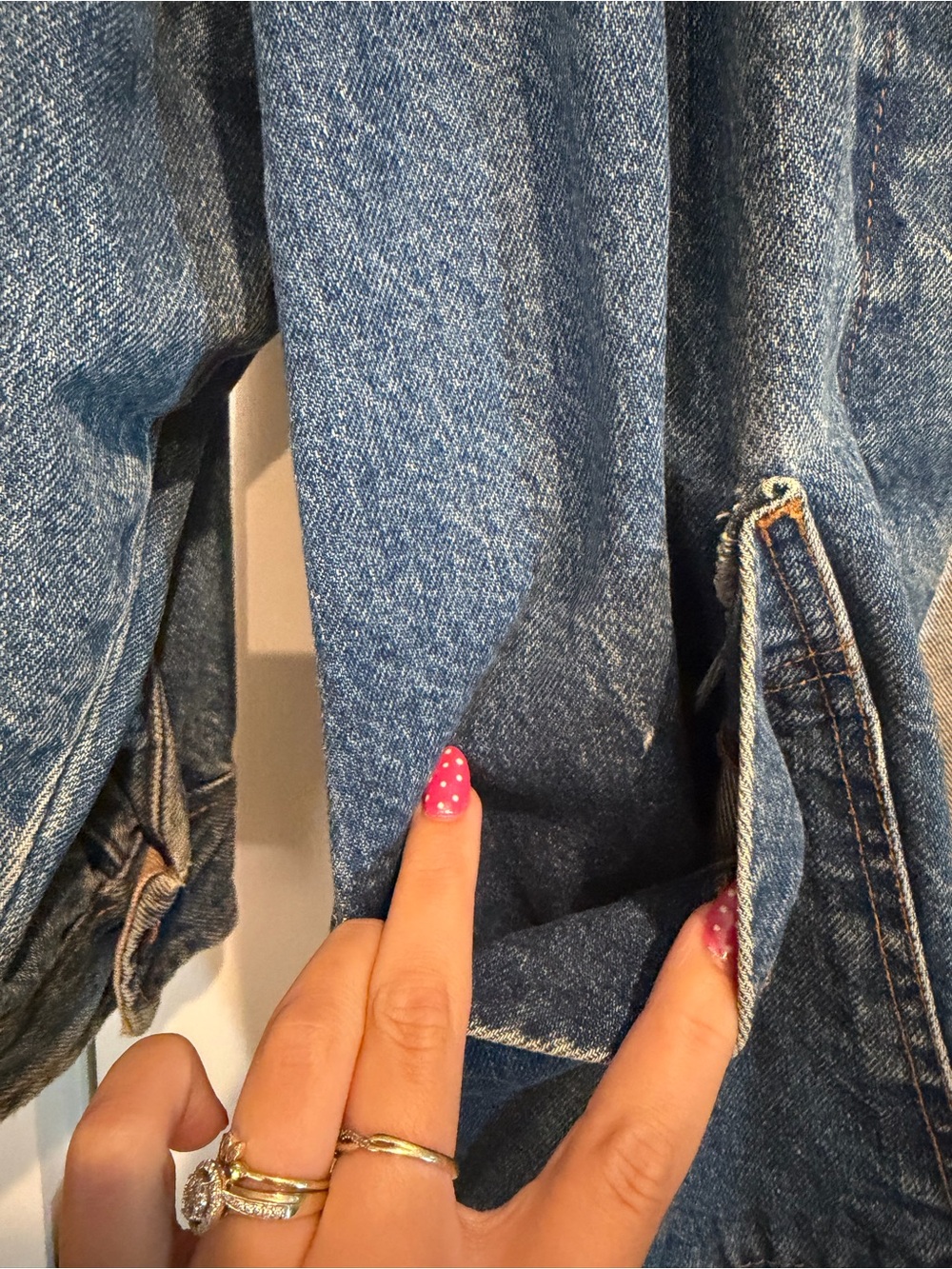 Denim Long Trench Coat with TanCollar - Picture 4 of 9